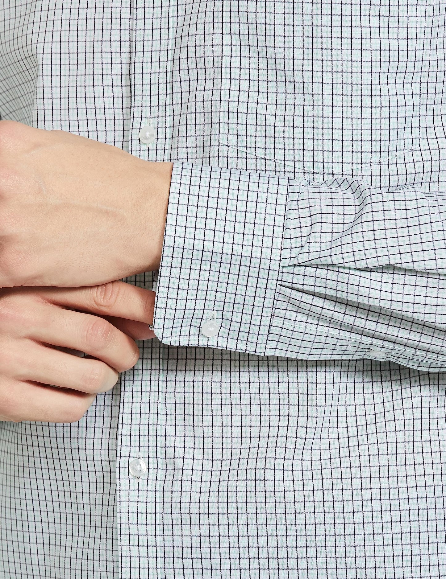 Park Avenue Men's Cotton Slim Shirt (PMSX17104-N4_Green, 42