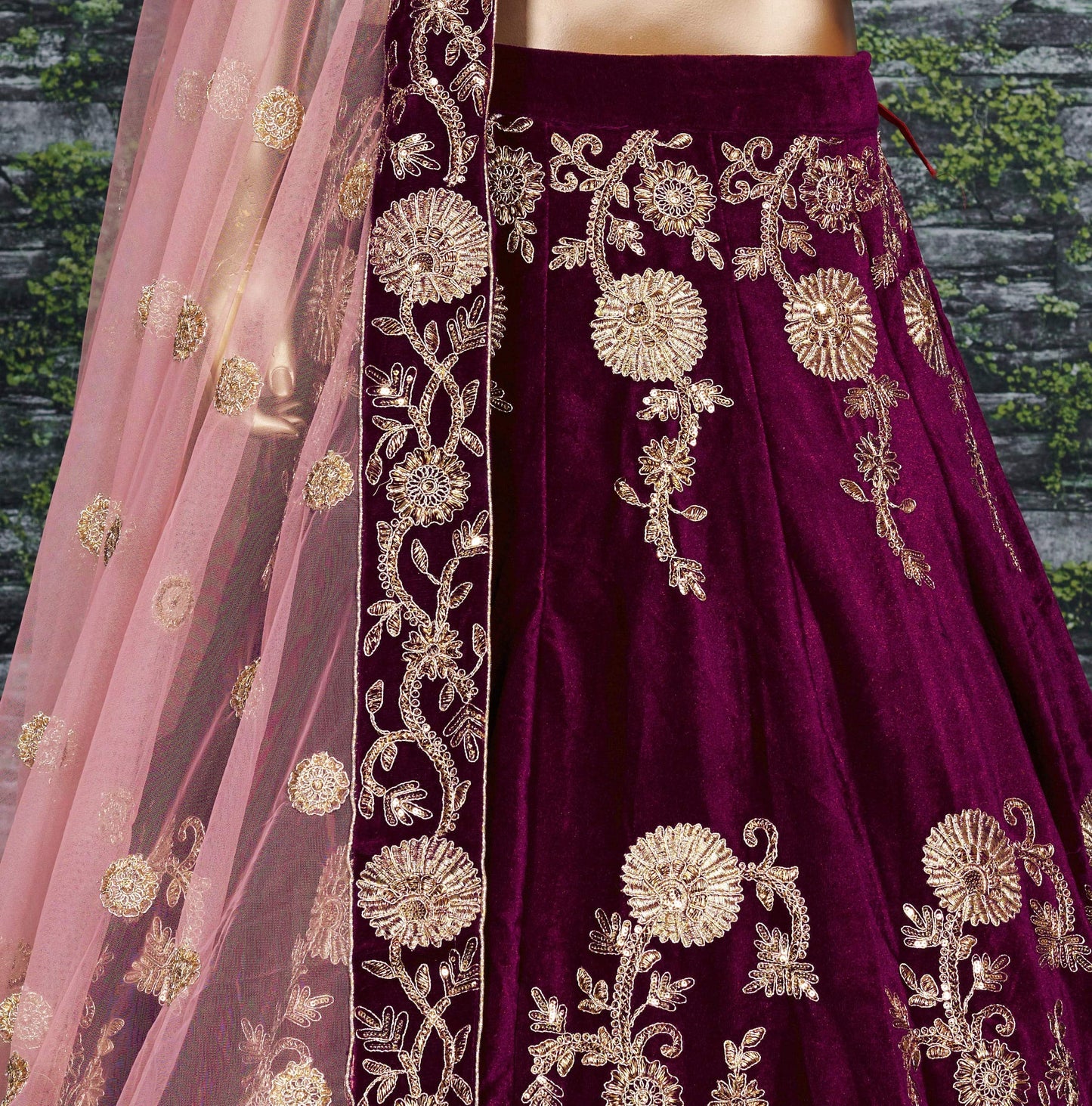 Zeel Clothing Women's Silk Semi-stitched Lehenga Choli (zc-7012_purple_free Size)