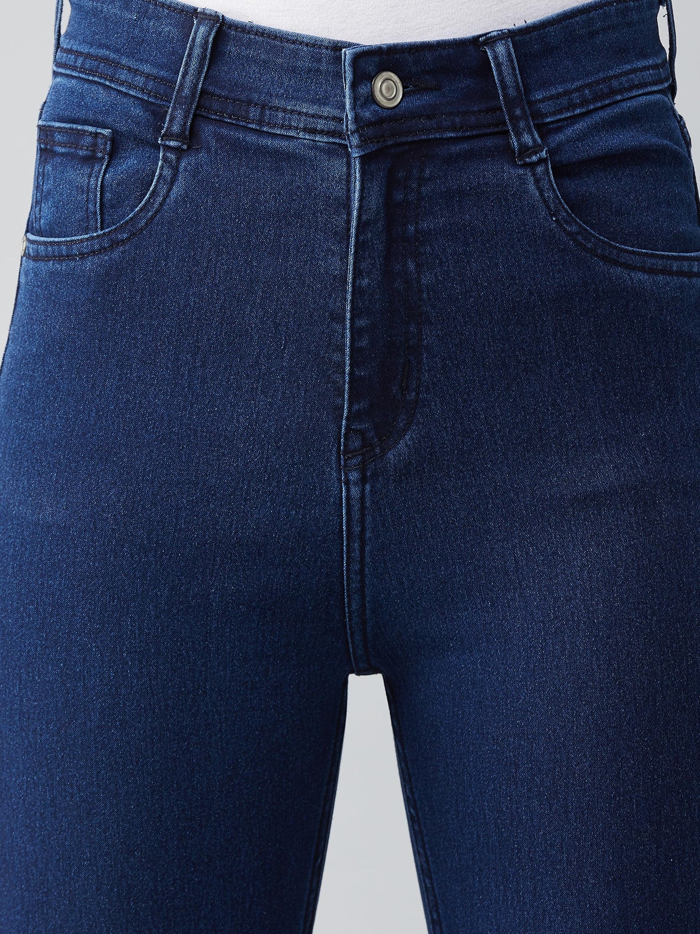 Dolce Crudo Women's Skinny Fit High Rise Regular Length Stretchable Denim Jeans (DOAW18DEN02-79-354-36, Prussian Blue, 36)