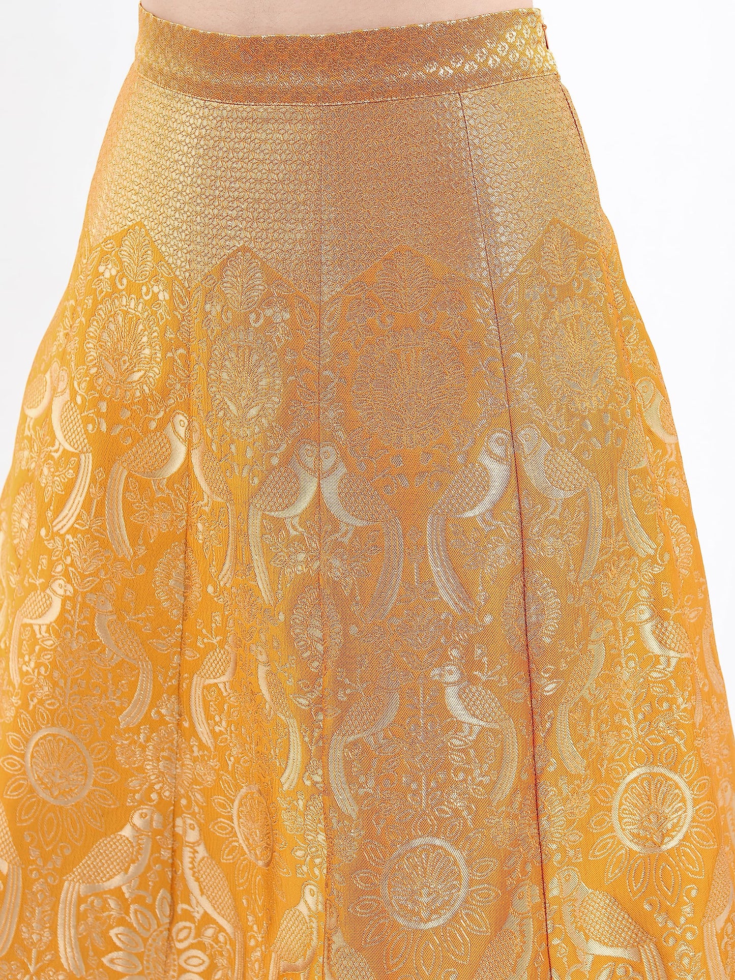 KETCH Women's Polyester Ethnic Set (KHK3000710_Yellow_S)