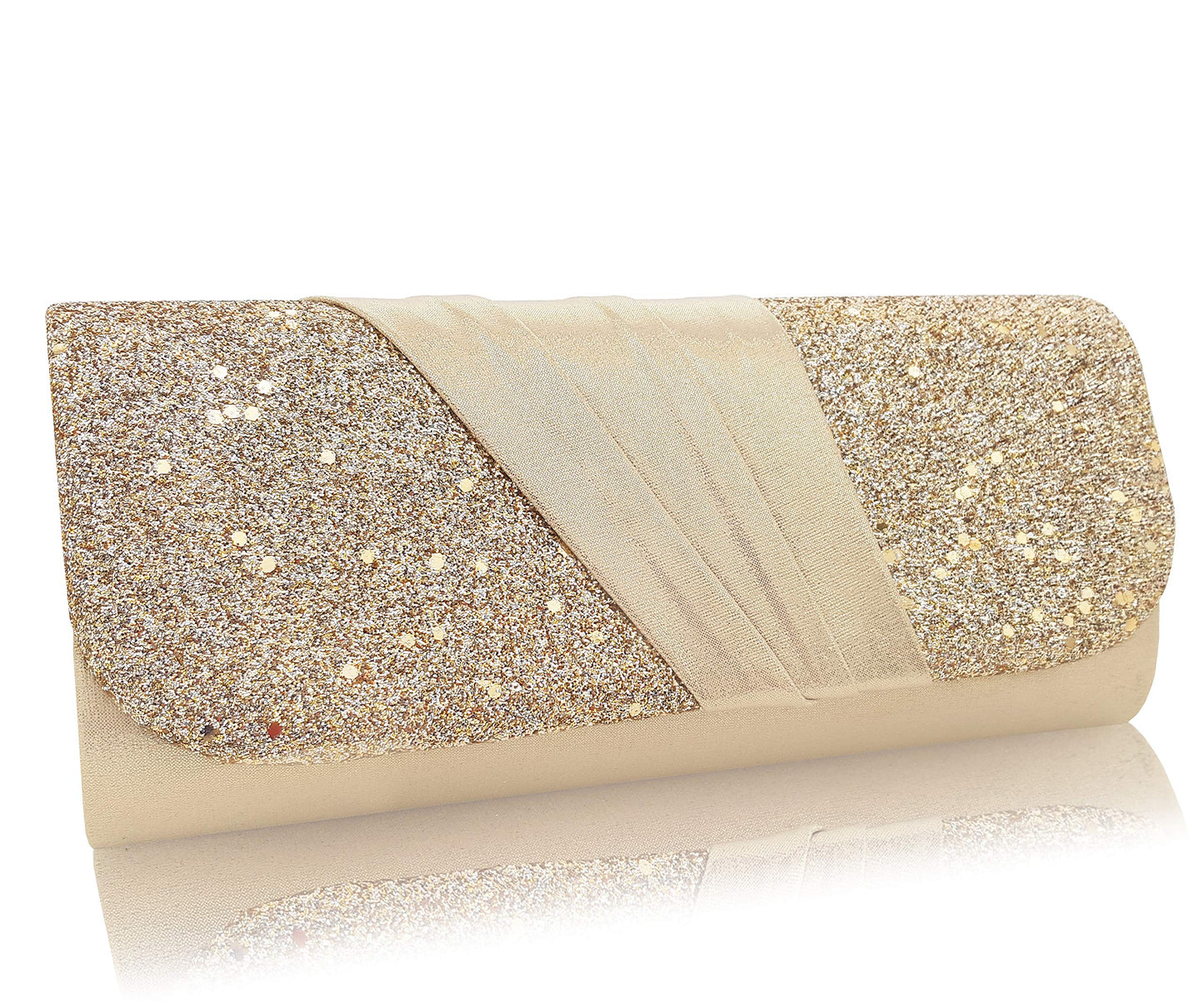 VRITRAZ Party Clutch Purse for Women Plain Gold