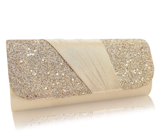 VRITRAZ Party Clutch Purse for Women Plain Gold