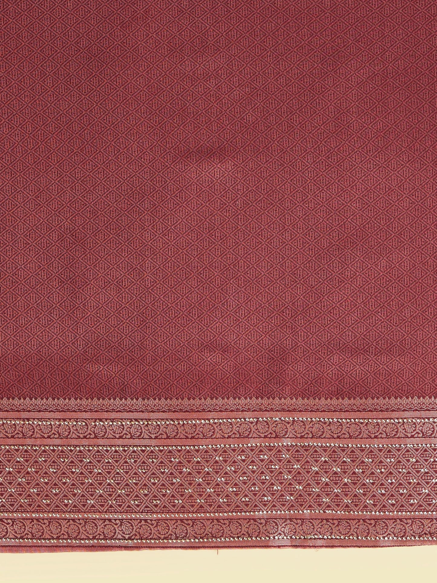 MOHEY Women's Art Silk Stone Work|Weave Saree with Blouse Piece(Dusty Pink)