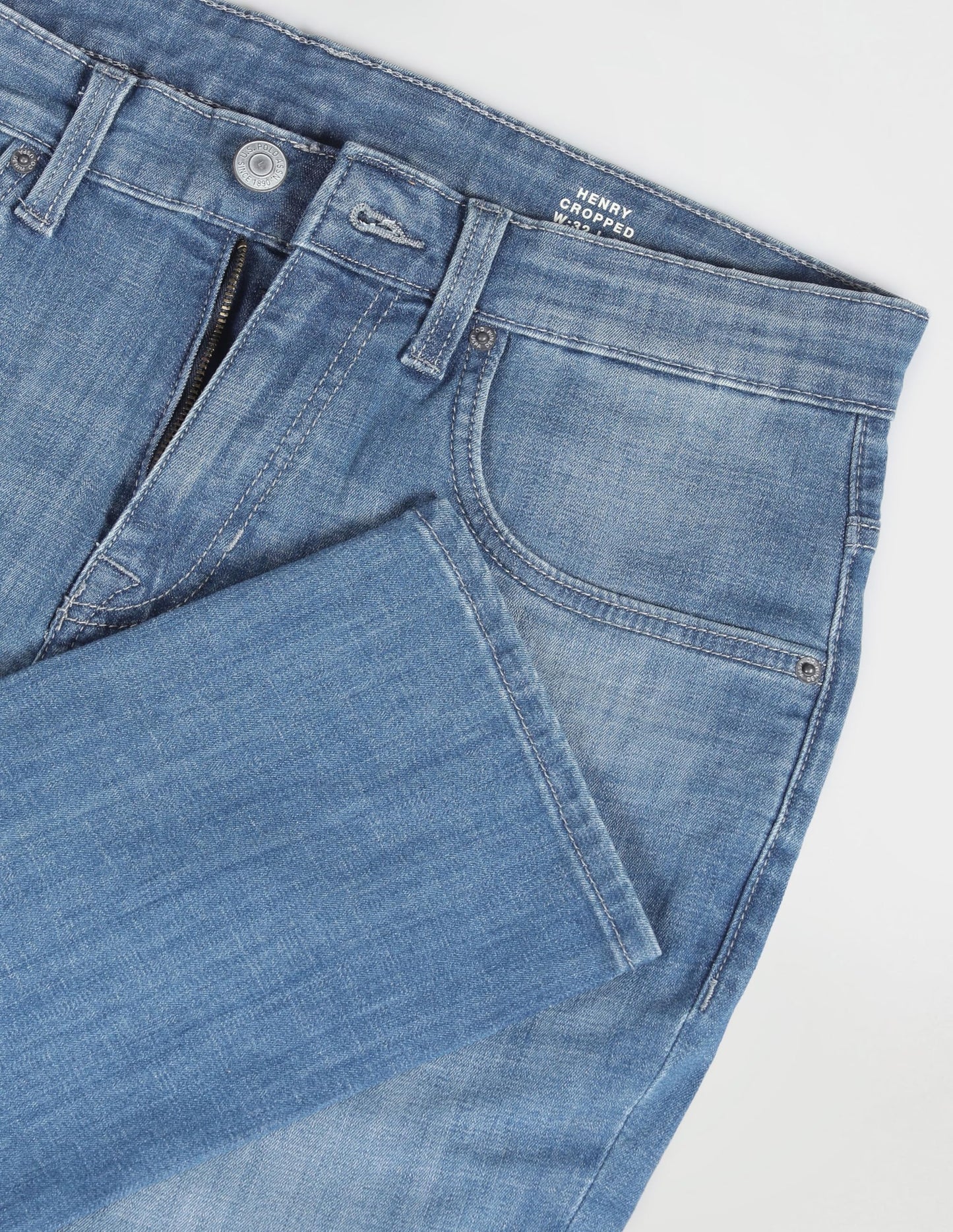 U.S. POLO ASSN. Men's Fitted Mid Rise Jeans (UDJEN1113_Blue,32