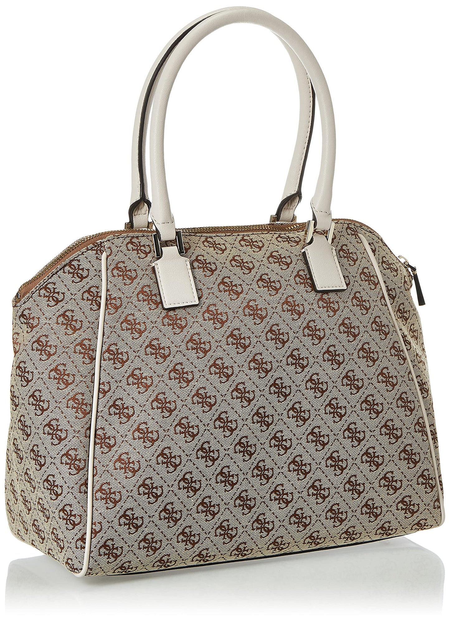 GUESS Frankie Uptown Satchel, Brown Logo, One_size