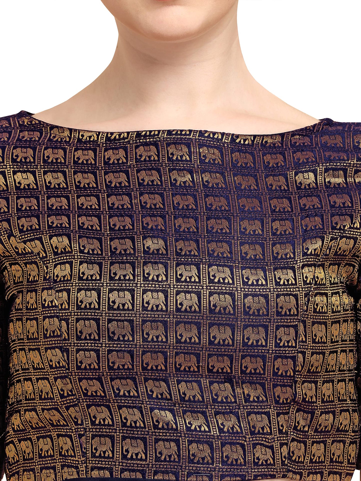 OOMPH! Jacquard Purple Readymade Blouse for Women - rbbl133xxl