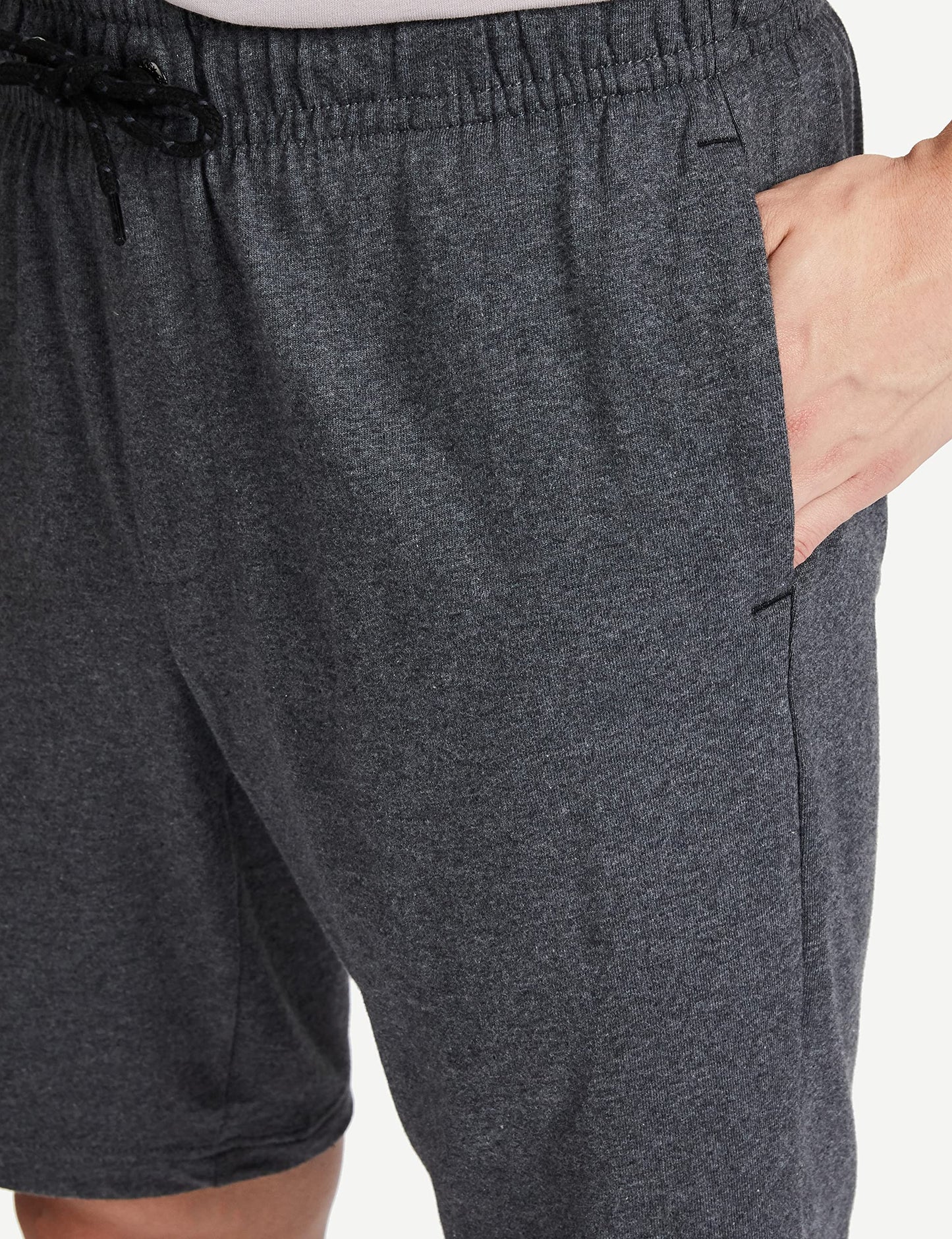 Jockey Men's Straight Fit Shorts (AM12_Charcoal Melange_Medium)