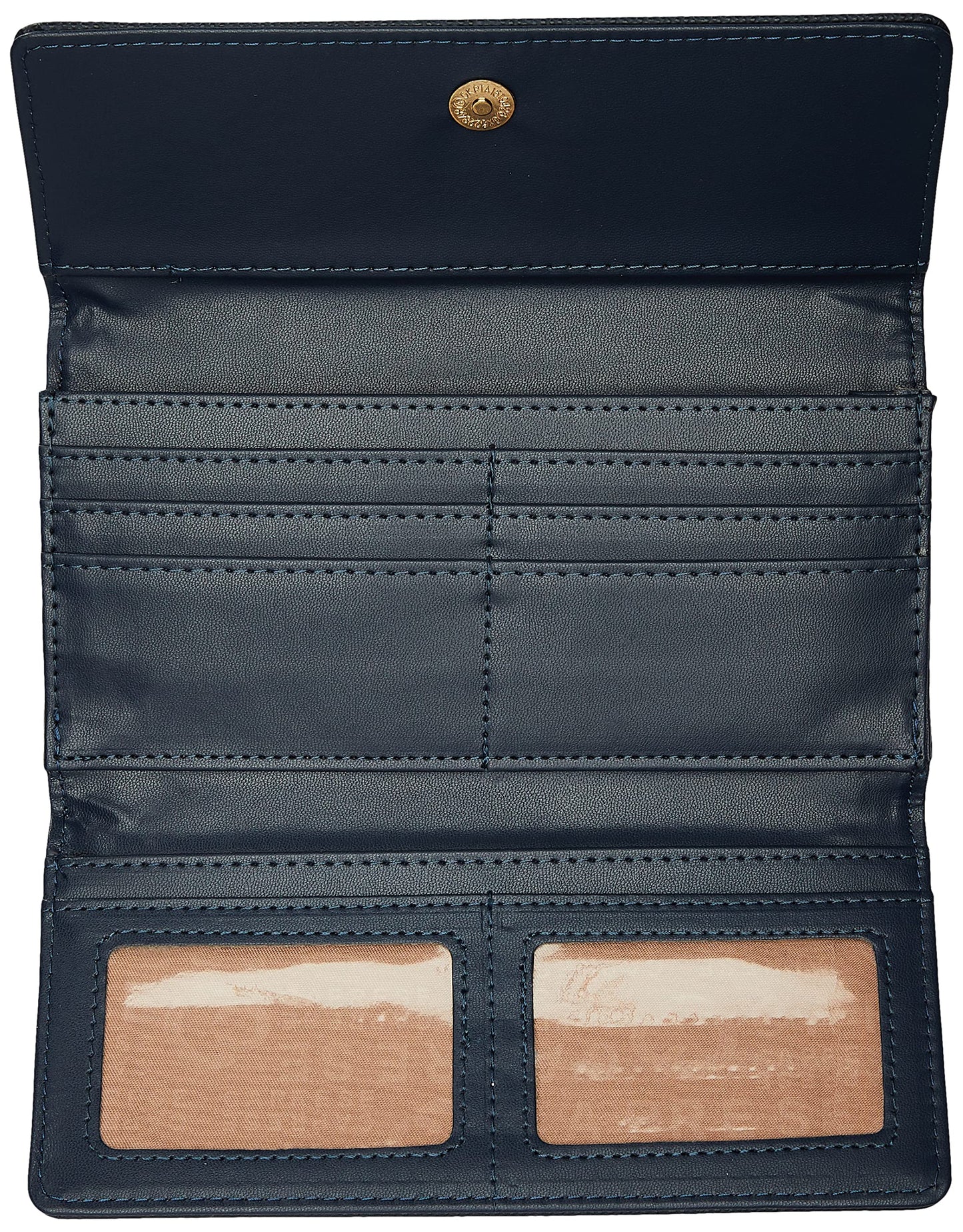 Caprese Faux Leather Womens Taro W Large Navy Wallet