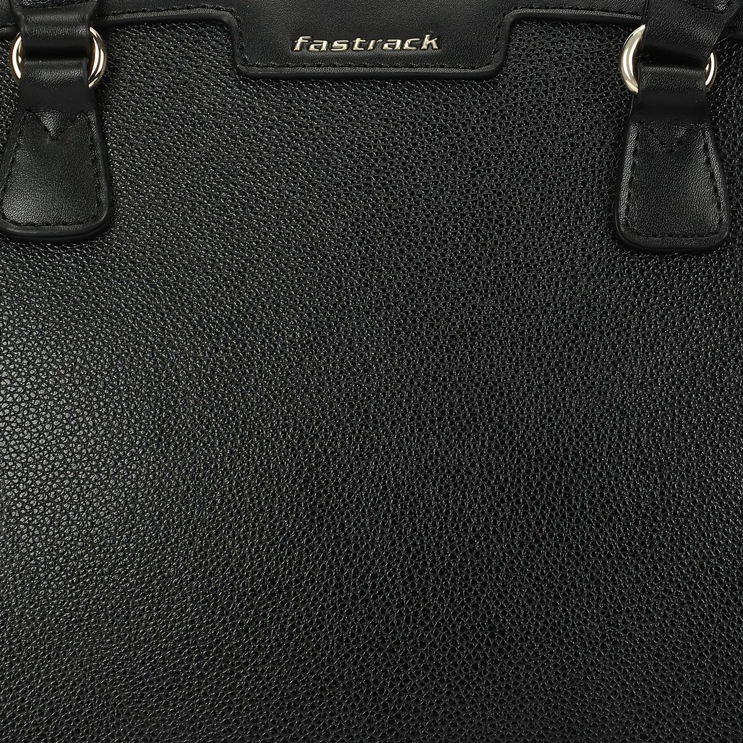 Fastrack Black Core Satchel | Women’s Faux-Leather Handbag in Black | 2 Compartments, Zipper Pockets, External Pocket & Detachable Strap | Gold Hardware