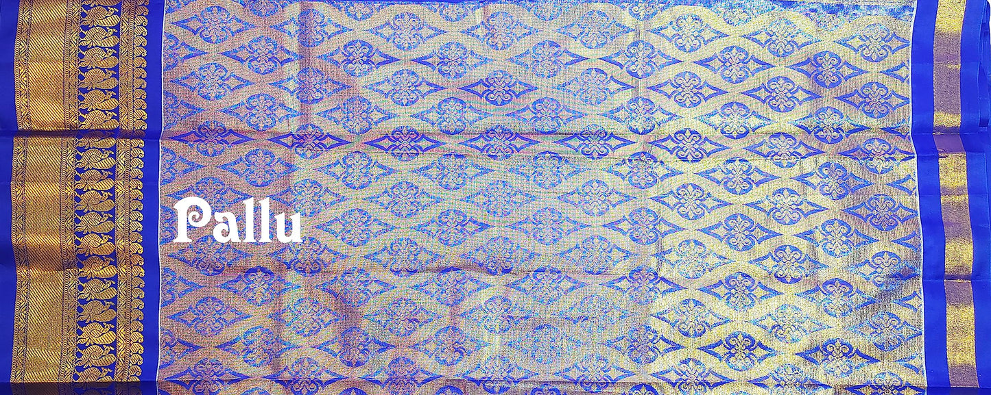 VFCollections Women's Kalamkari Kanchipuram Silk Pattu Sarees With Blouse (VFC499-1)