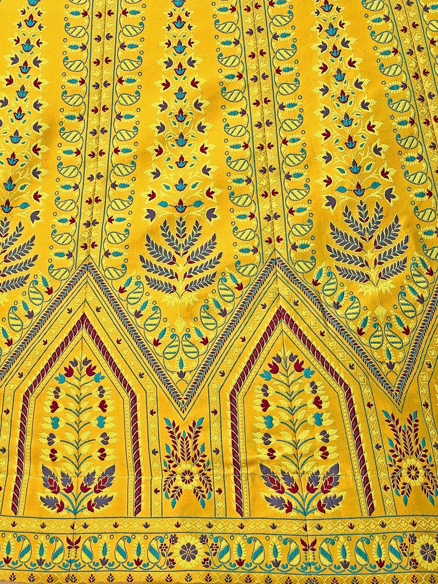 PURVAJA Women's Kanjivaram Semi-Stitched Lehenga Choli (Sirat-Lime_Lime_Free Size)