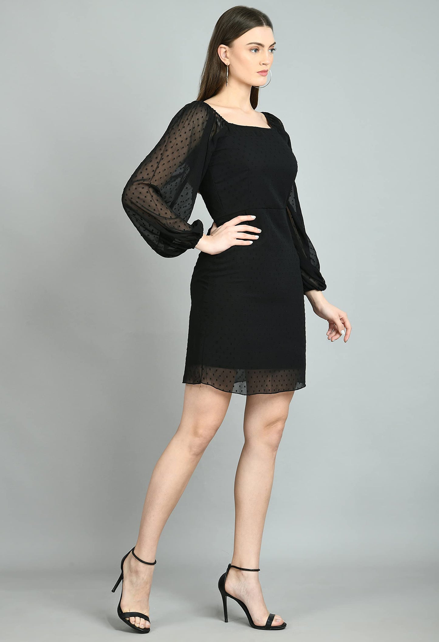 AAYU Black Sheath SWISSDOT Dress 