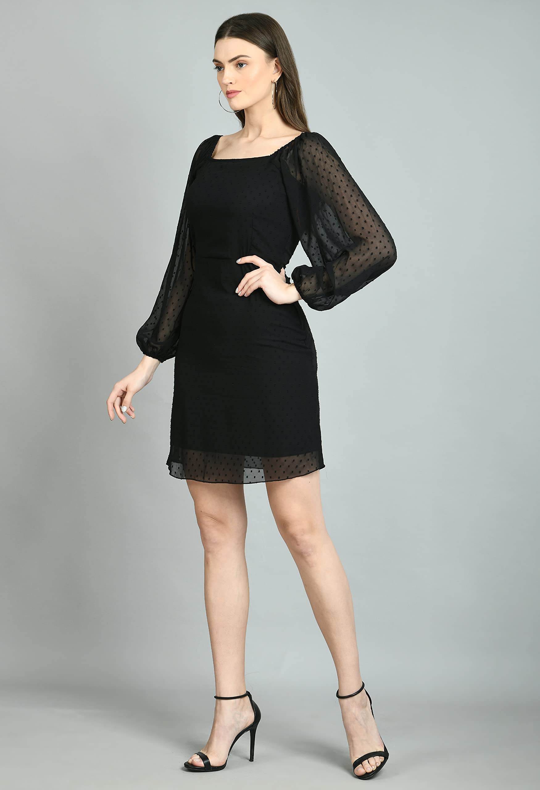 AAYU Black Sheath SWISSDOT Dress 