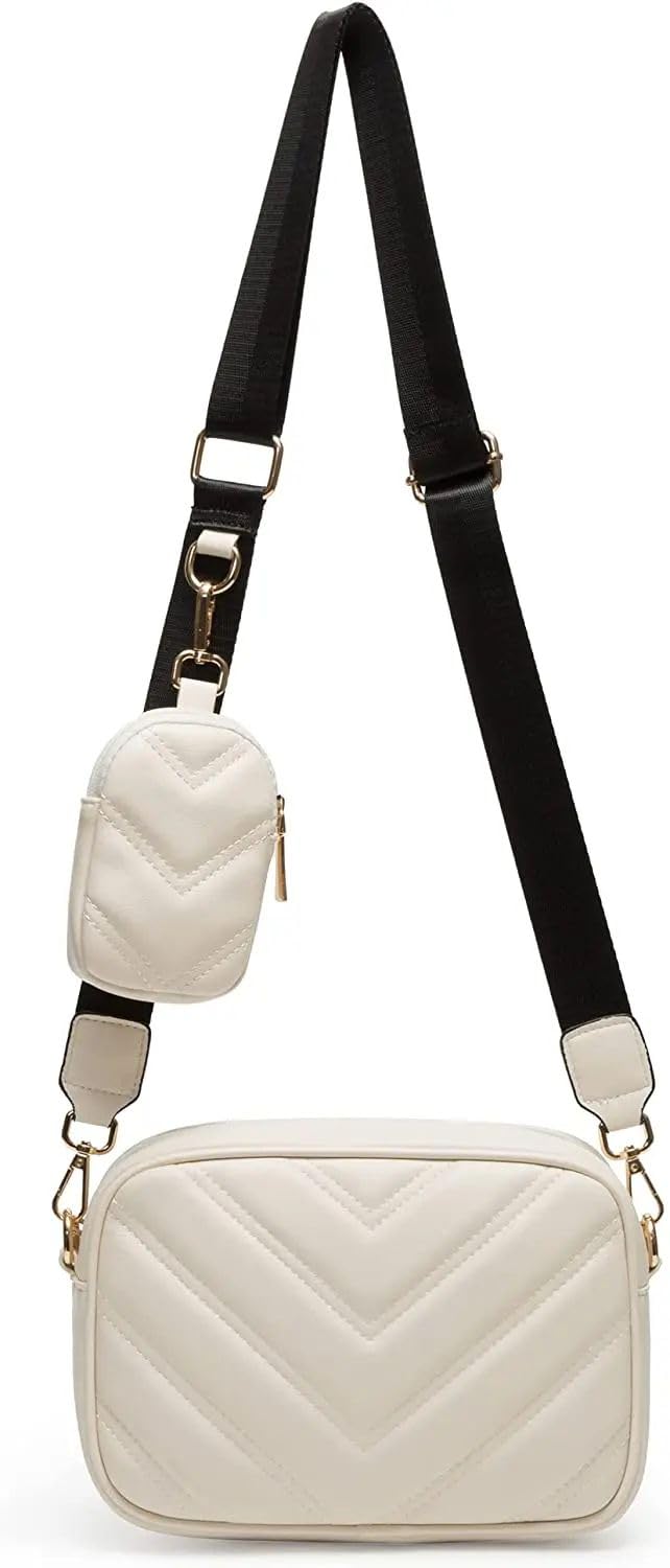 ADISA Women's Girls Cross Body Sling Bag with Pouch (SL5127_Off White) 