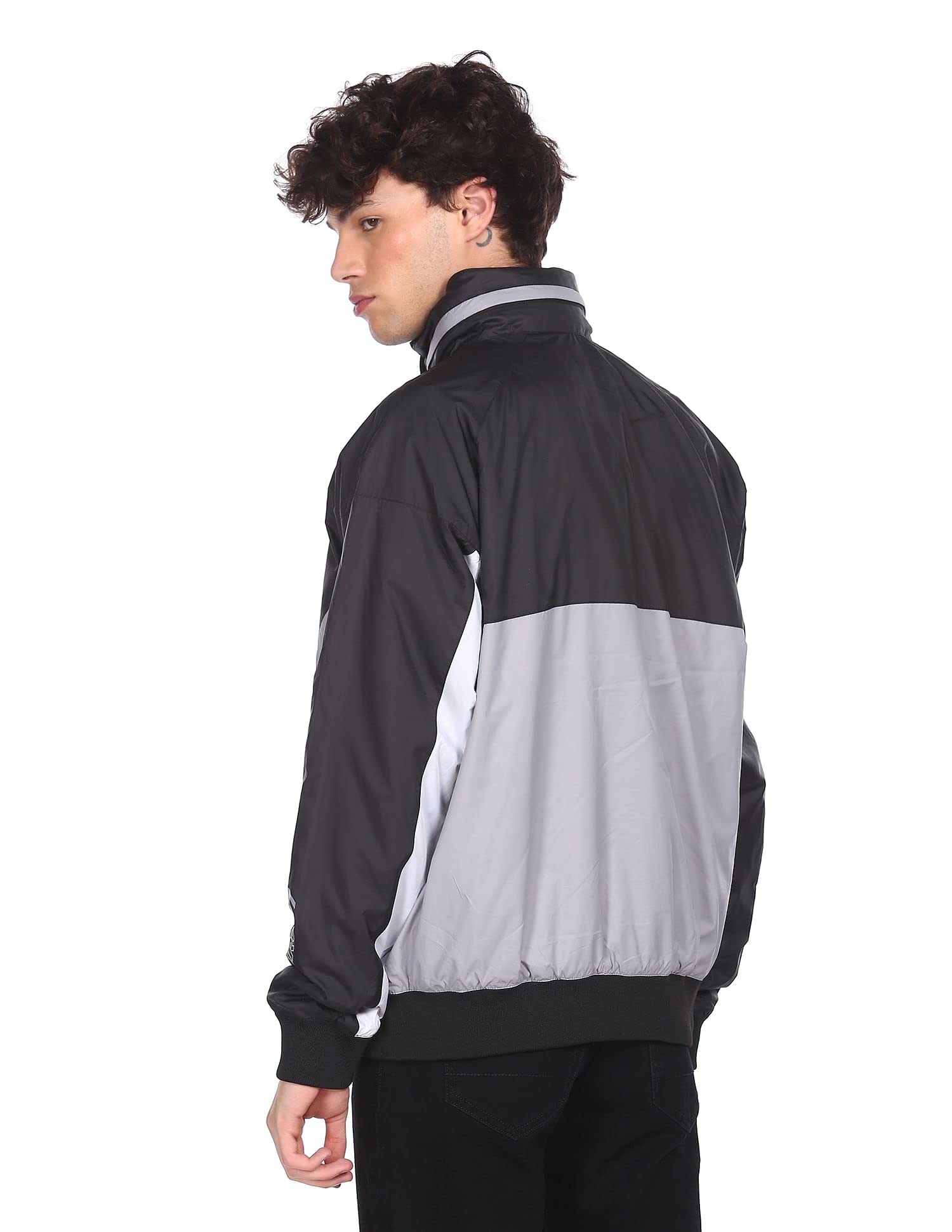 AEROPOSTALE Men's Wrap Coat (Black and Grey) 