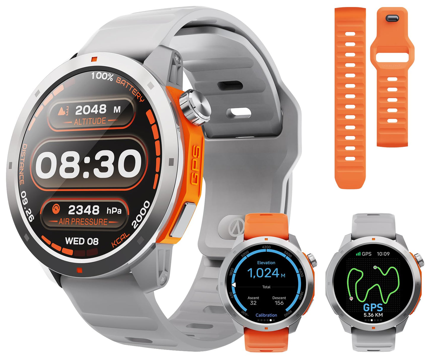 AOLON GPS Smart Watch for Men Women, Standalone GPS,Activity Tracker, 15-Day Battery Life, Heart Rate/Blood Oxygen/Sleep Monitor,3 ATM Water-Resistant Fitness Watch, Rugged Outdoor GPS Watch SaumyasStore