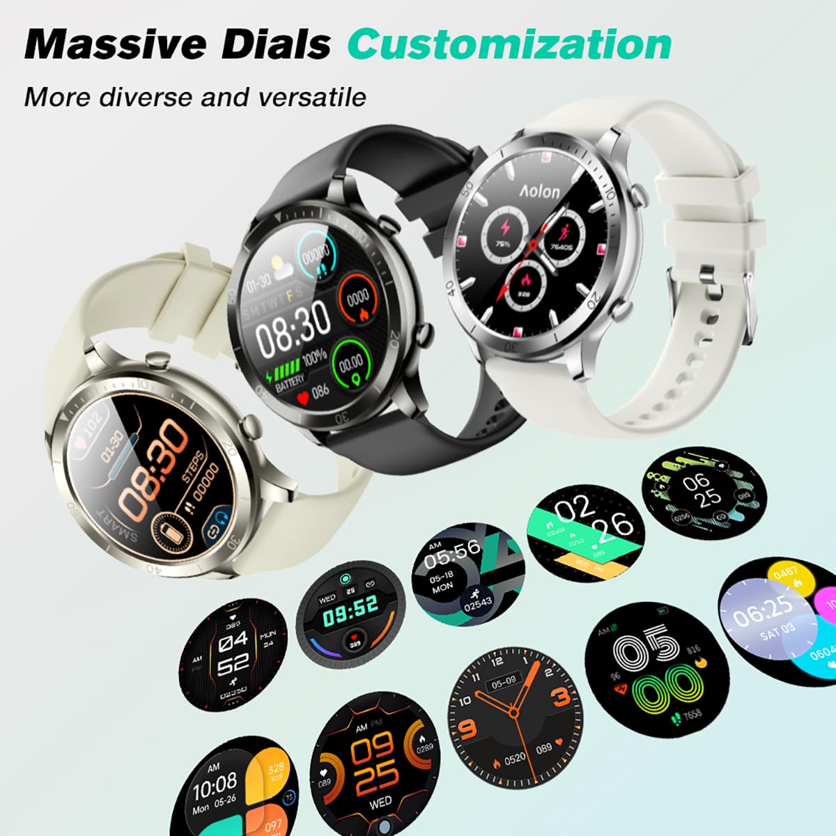 AOLON GTR Ultra Smart Watch (Answer/Make Calls), 1.46’’ IPS Smart Watches for Men Women 100+ Sport Modes Fitness Watch with Blood Oxygen/Sleep/Heart Rate Monitor, IP67 Waterproof Smartwatch SaumyasStore