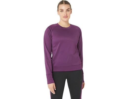 ASICS Women's Purple Women Brushed Mobility Knit Pullover Top 