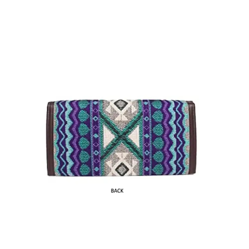 ASTRID Flapover Multicompartment Wallet for Girls and Women (Blue) 