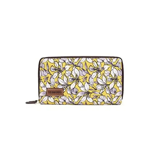 ASTRID Multicompartment Top Zipper Closure Wallet for Girls and Women (Yellow) 