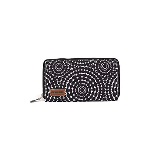 ASTRID Multicompartment Top Zipper Closure Wallet for Women and Girls (Black) 