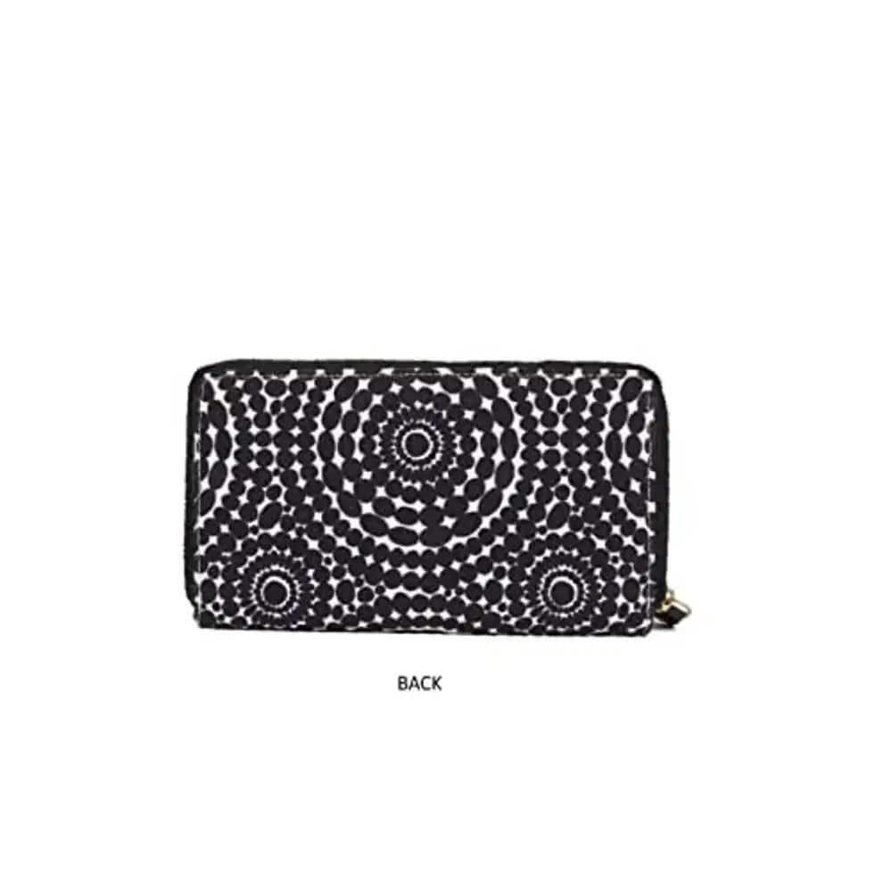 ASTRID Multicompartment Top Zipper Closure Wallet for Women and Girls (Black) 
