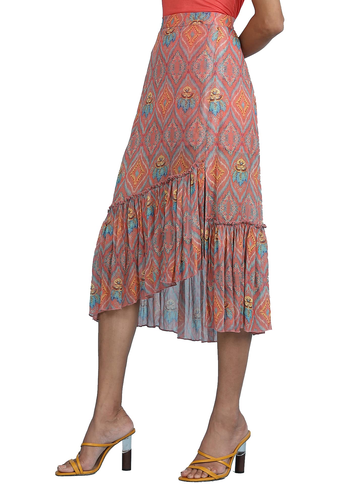 Aarke Ritu Kumar Rust Printed Skirt 
