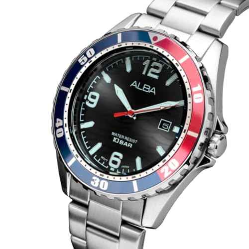 Alba Black Ripple Patterned Dial- AG8N45X1 SaumyasStore