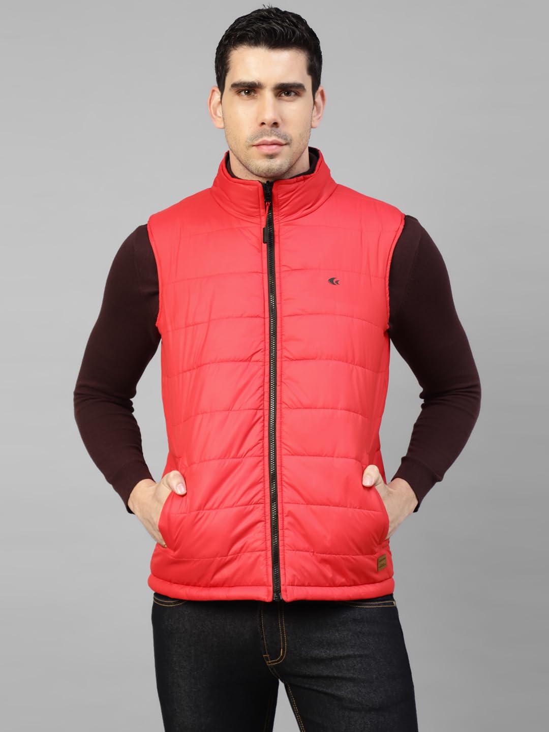Allen Cooper Reversible Comfortable Sleeveless Water Repellent Quilted Padded Puffer Winter Warm Jackets For Men(01-Red-Black Size-XXL) 