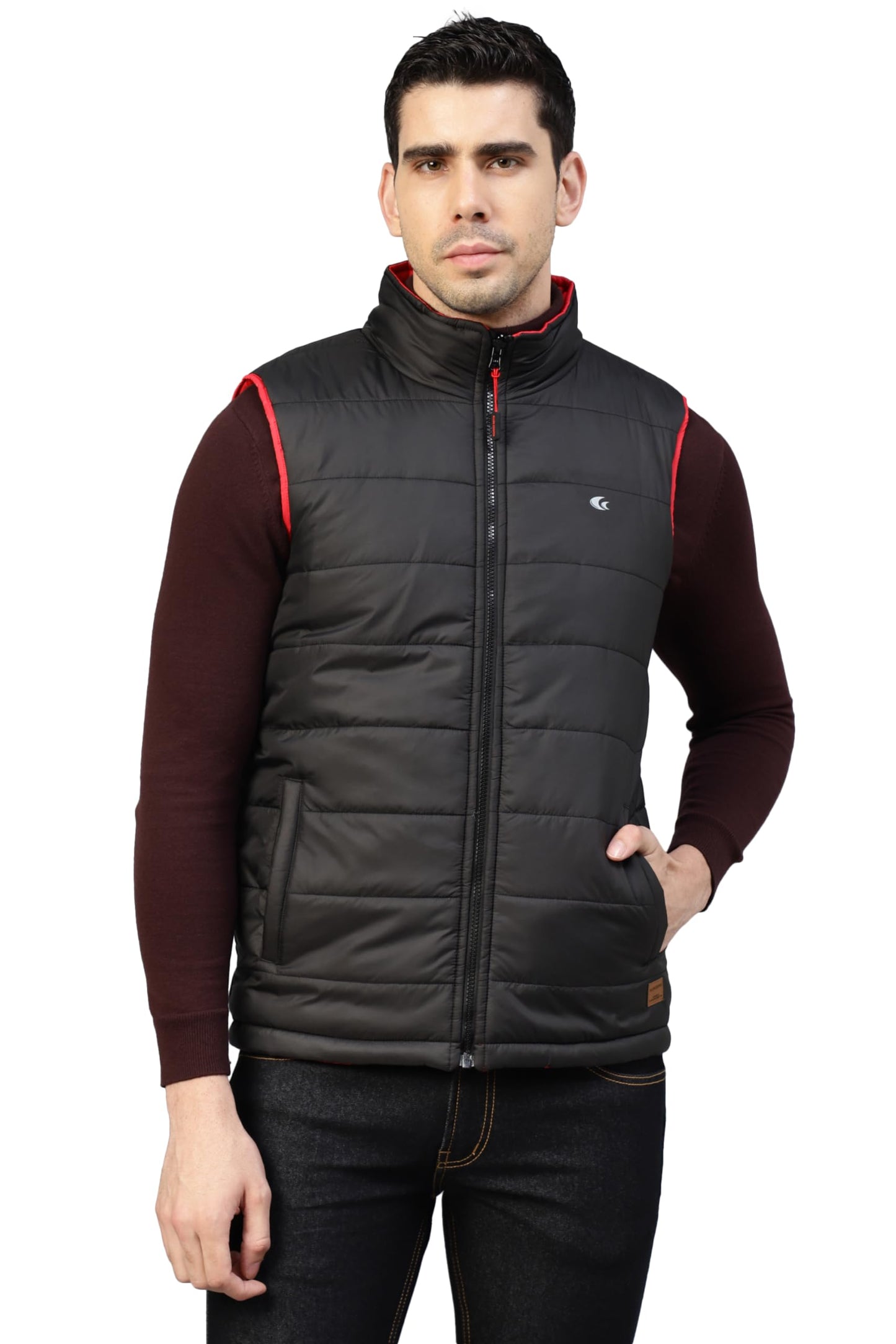 Allen Cooper Reversible Comfortable Sleeveless Water Repellent Quilted Padded Puffer Winter Warm Jackets For Men(01-Red-Black Size-XXL) 