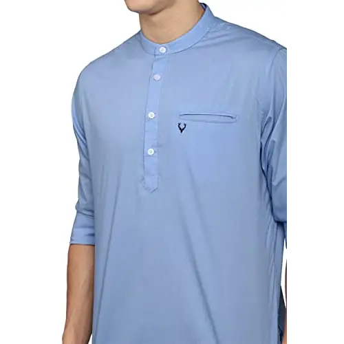 Allen Solly Men's Cotton Blend Solid Regular Shirt (Light Blue) 