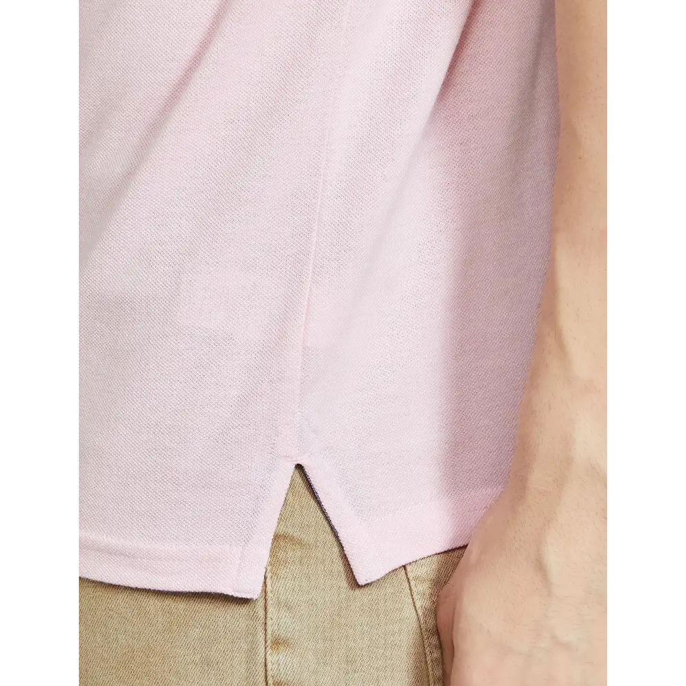 Allen Solly Men's Plain Regular Fit Polo (ASKPQRGFK38131_Pink L) 