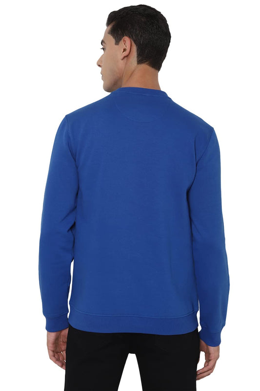 Allen Solly Solid Cotton Regular Fit Mens Sweatshirt (A21STCRGFZ80399002,Blue,Extra Large) 