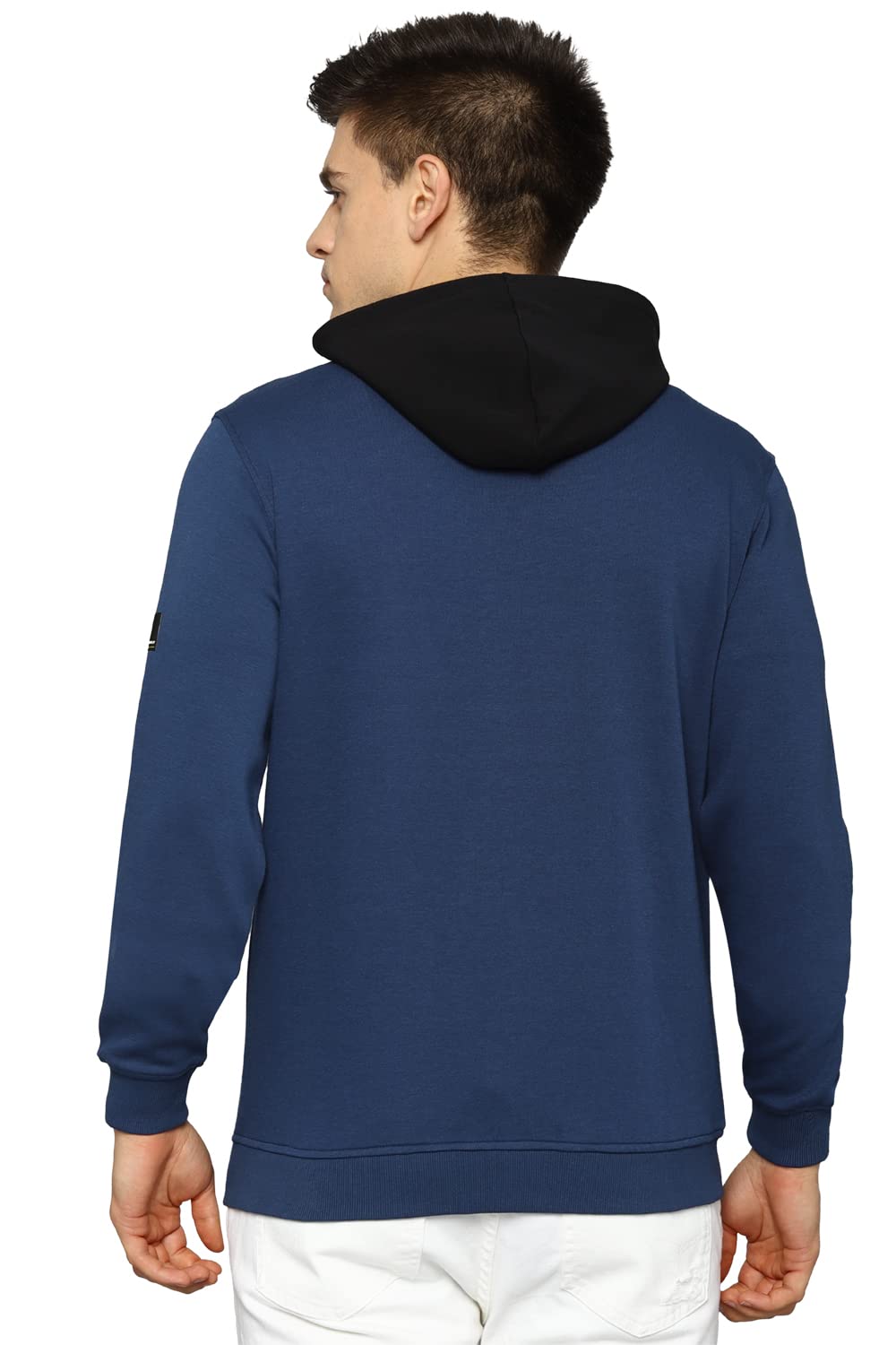 Allen Solly Solid Cotton Regular Fit Mens Sweatshirt (Blue, Small) 