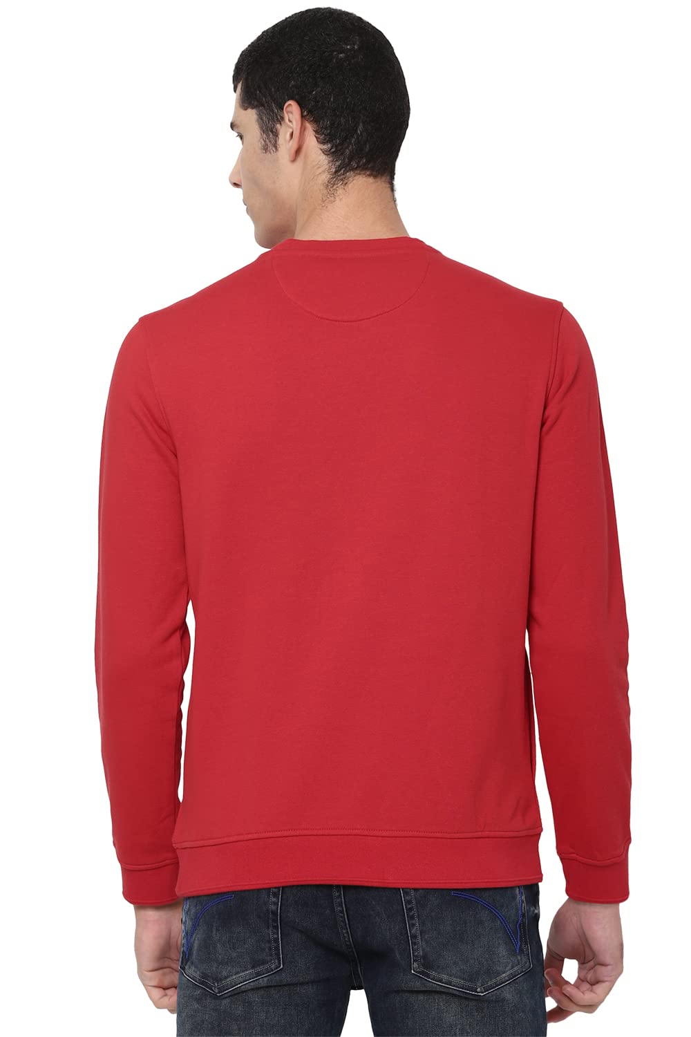 Allen Solly Solid Cotton Regular Mens Sweatshirt (A21STCRGF292380004,RED,Extra Large) 