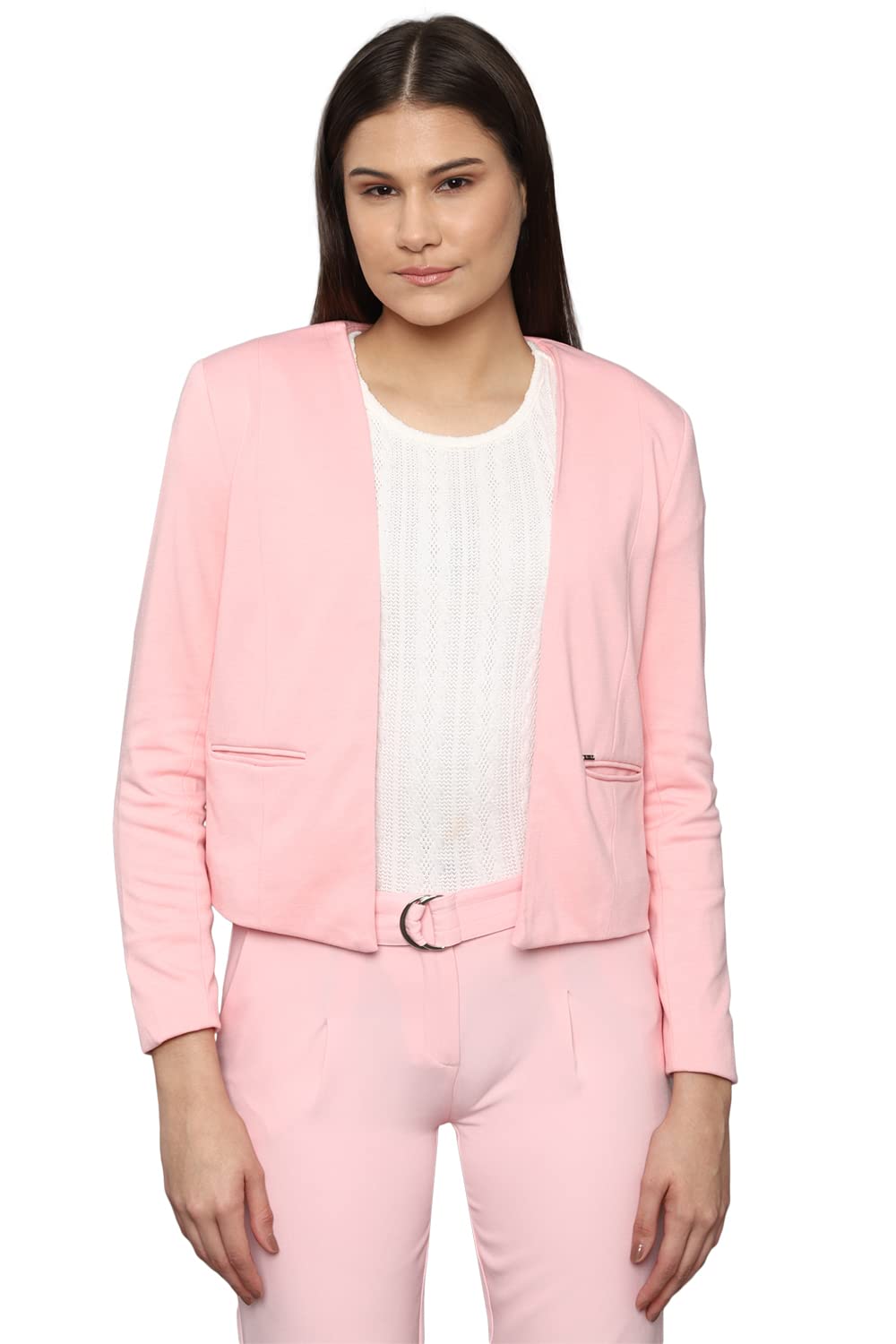 Allen Solly Women's Blazer (AHKZWRGFS55688_Pink 