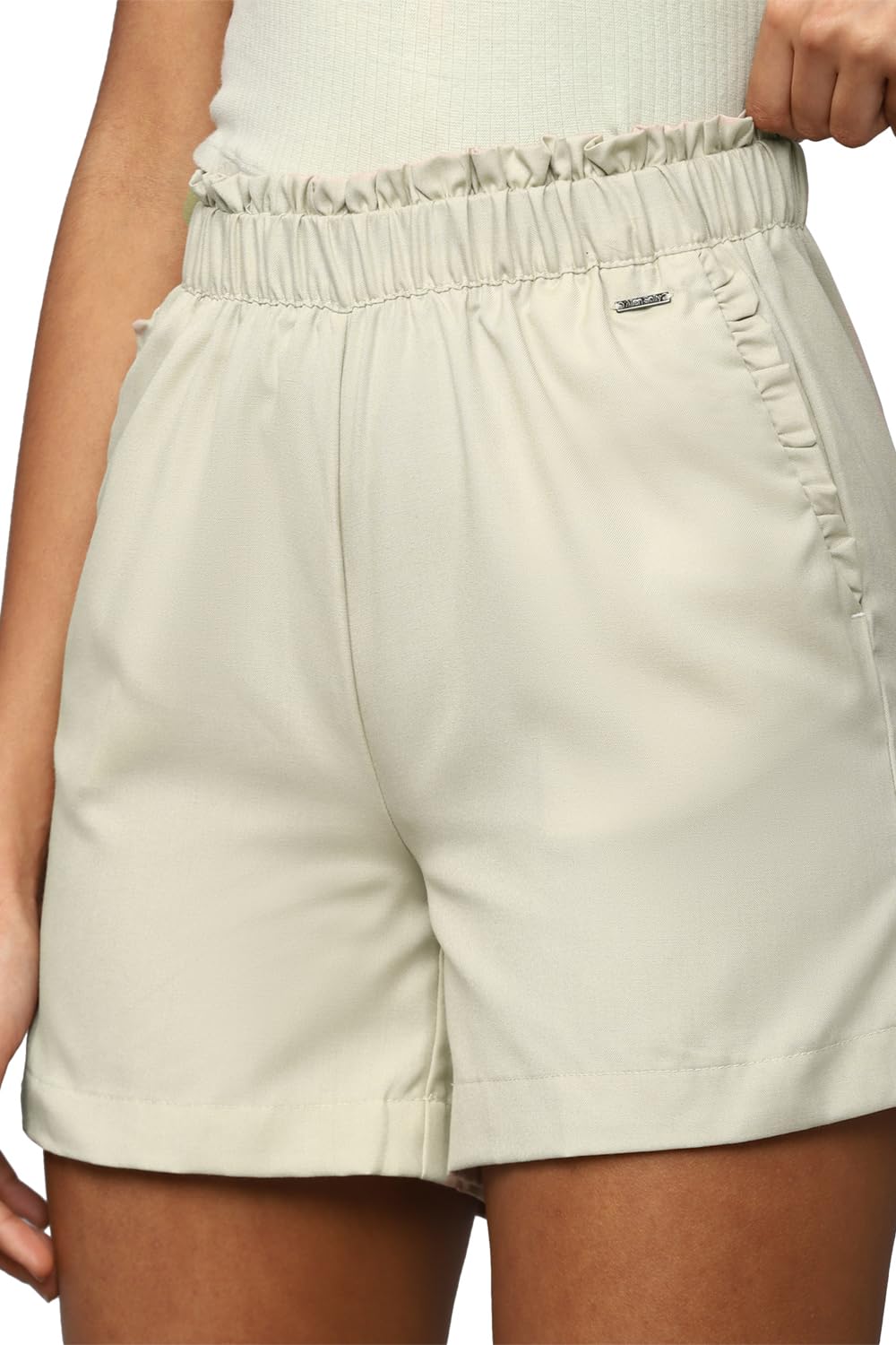 Allen Solly Women's Chino Shorts (Beige) 