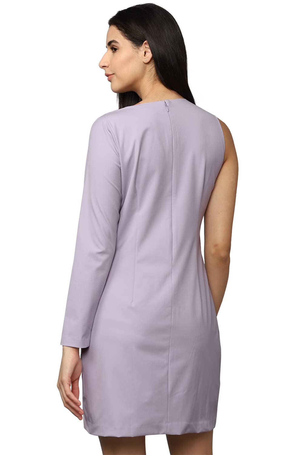 Allen Solly Women's Polyester Blend Classic Mini Dress (Purple) 