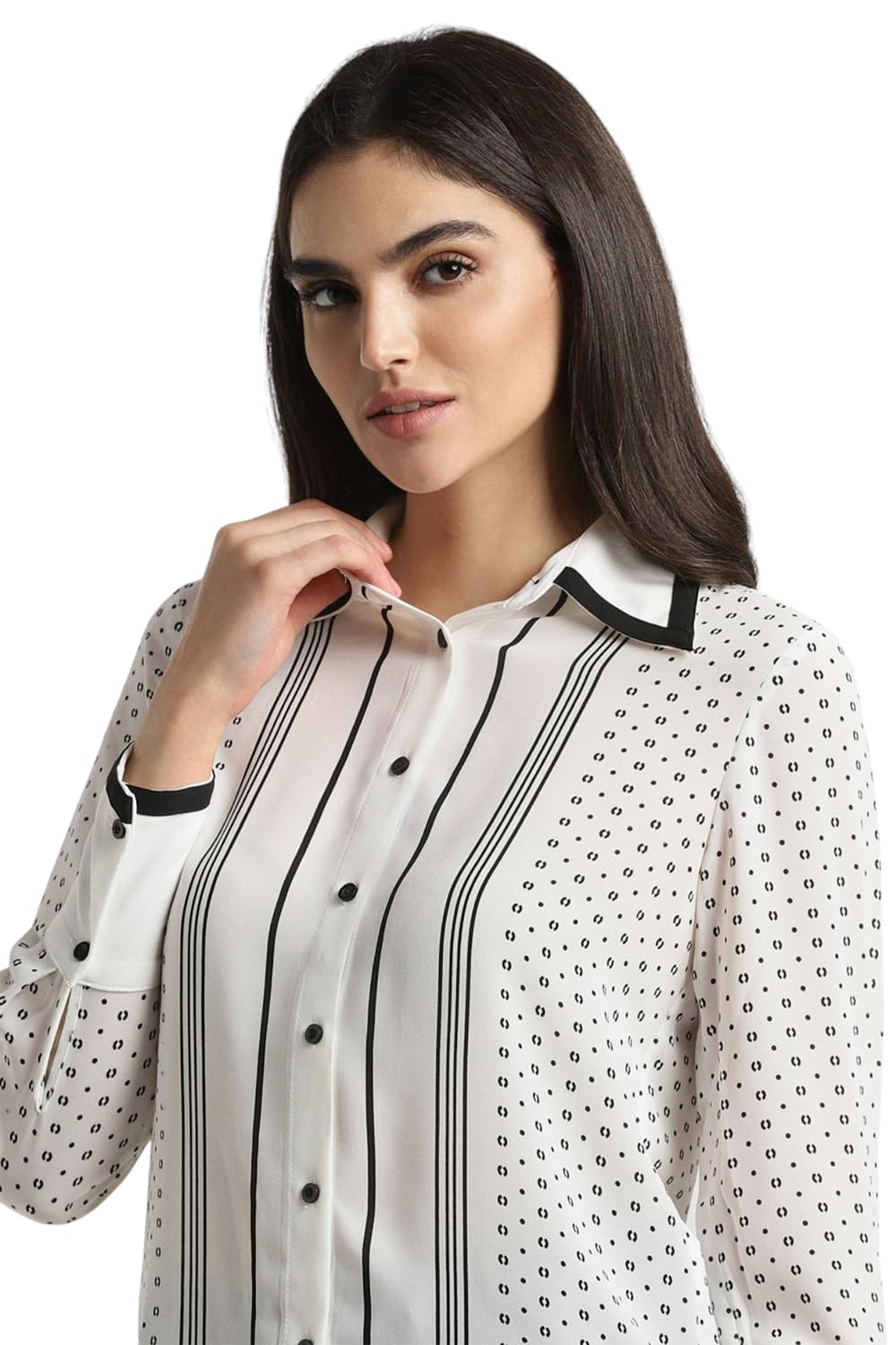 Allen Solly Women's Regular Fit Shirt (AHSFWRGFJ59684_White 