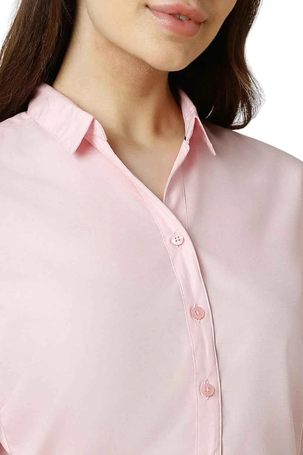 Allen Solly Women's Solid Classic Fit Shirt (AHSFWRGPK24311_Pink SaumyasStore