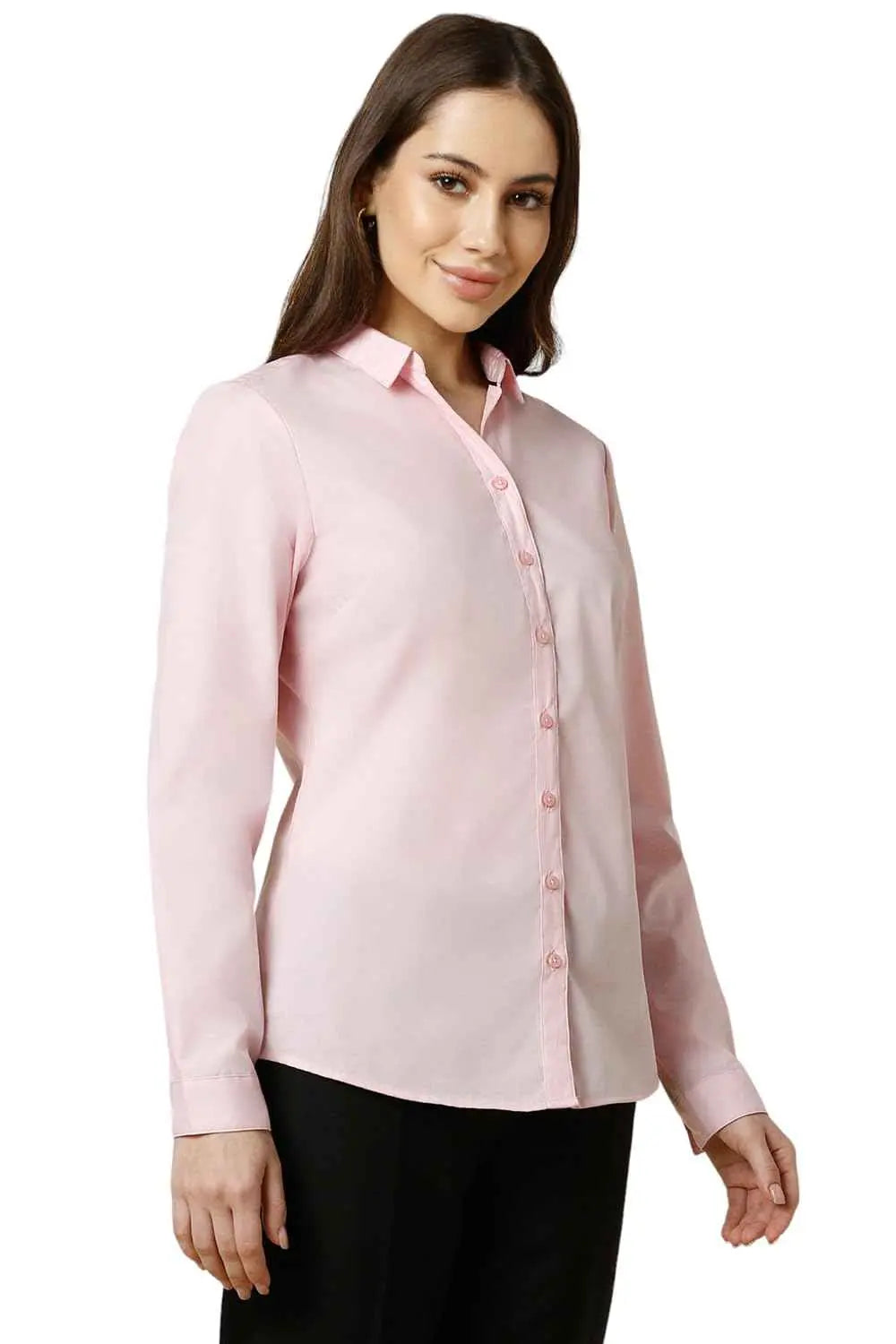 Allen Solly Women's Solid Classic Fit Shirt (AHSFWRGPK24311_Pink SaumyasStore