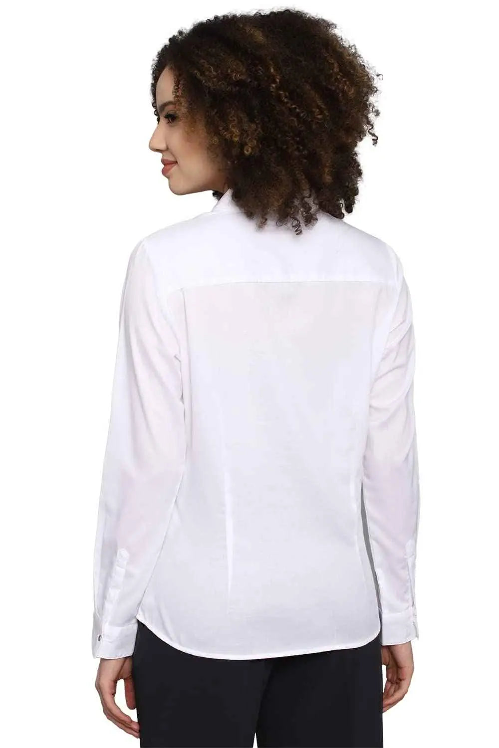 Allen Solly Women's Solid Regular Fit Shirt (AHSFGRGPI18825_White M) SaumyasStore