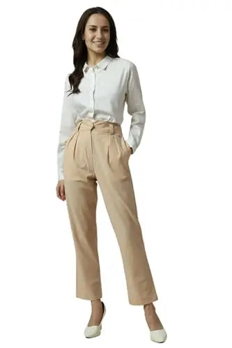 Allen Solly Women's Striped Regular Fit Shirt (AHSFERGP629357_White SaumyasStore