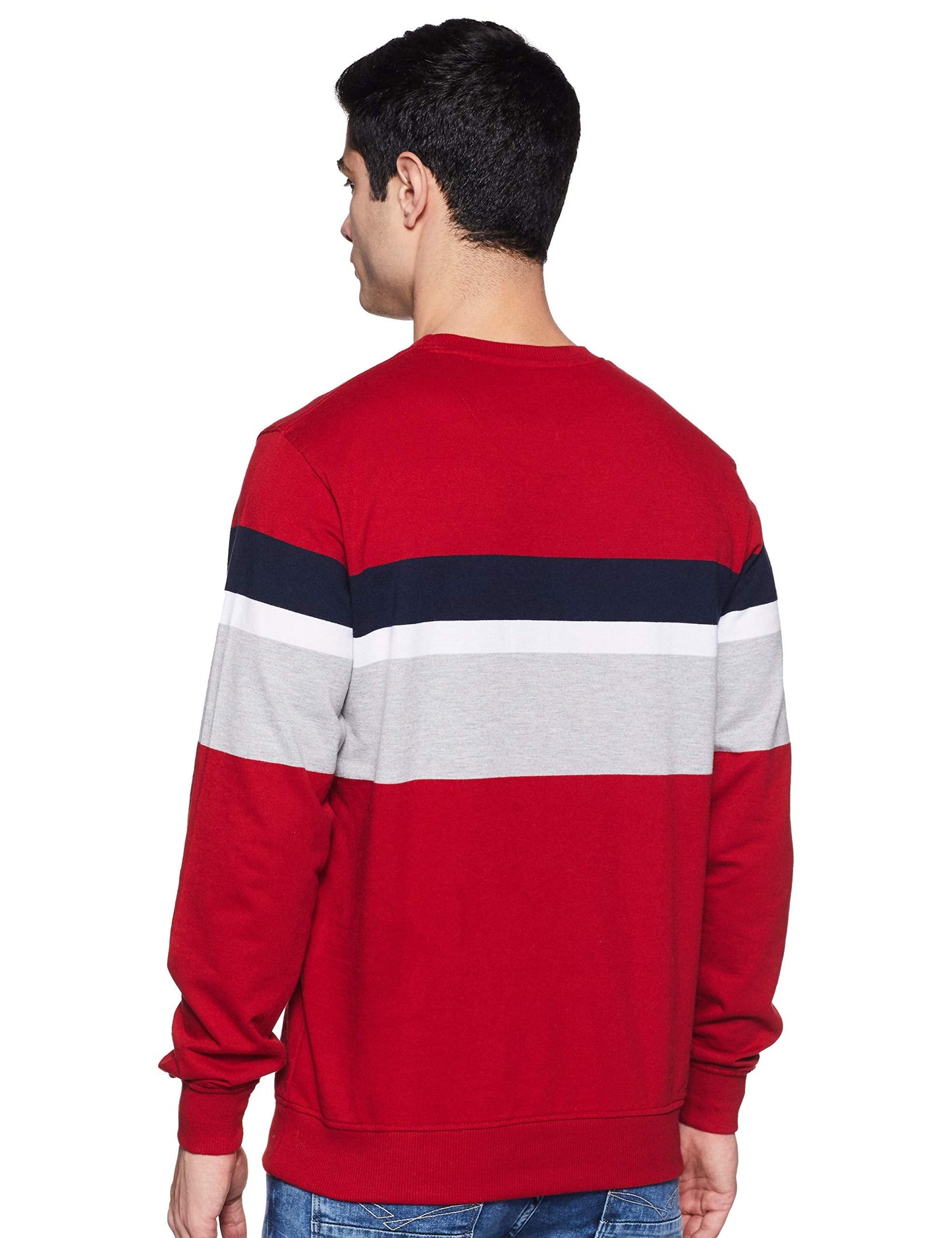 Amazon Brand - Symbol Men's Cotton Blend Crew Neck Sweatshirt (AW19MNSSW59_Mineral Red-1_L) 