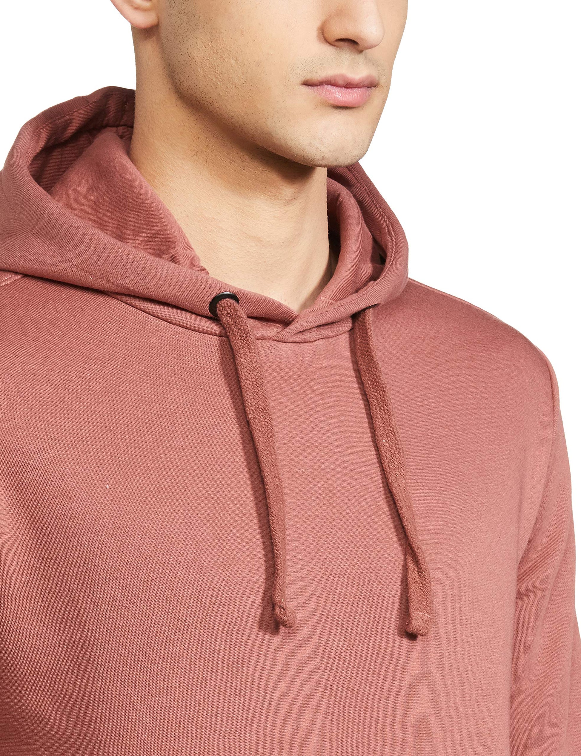 Amazon Brand - Symbol Men's Cotton Blend Hooded Neck Sweatshirt (AW18MNSSW02D_Copper Brown_Large_Copper Brown_L) 