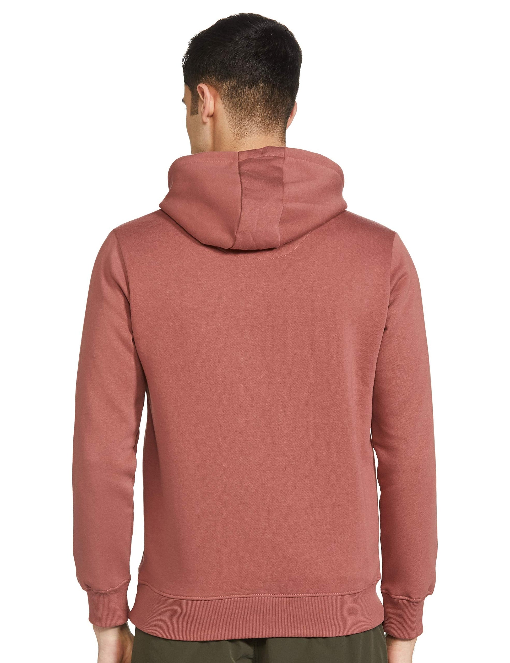 Amazon Brand - Symbol Men's Cotton Blend Hooded Neck Sweatshirt (AW18MNSSW02D_Copper Brown_Large_Copper Brown_L) 