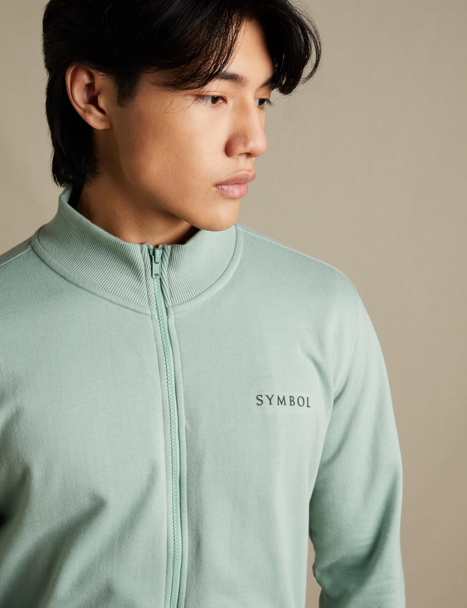 Amazon Brand - Symbol Men's Regular Cotton Blend High Neck Sweatshirt (Sy-A22-Sw-18_Granite Green_2XL_Granite Green_2XL) 