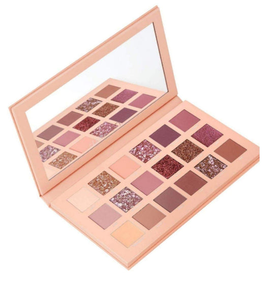 Angelie Beauty Nude Eye Shadow Palette(18 Shade in 1 Kit) With Mirror Kits With 5pcs Brush set, Shimmery & Matte Finish 
