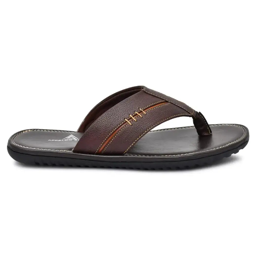 Appelon Shoes Mens Stylish daily wear slipper (Brown) 