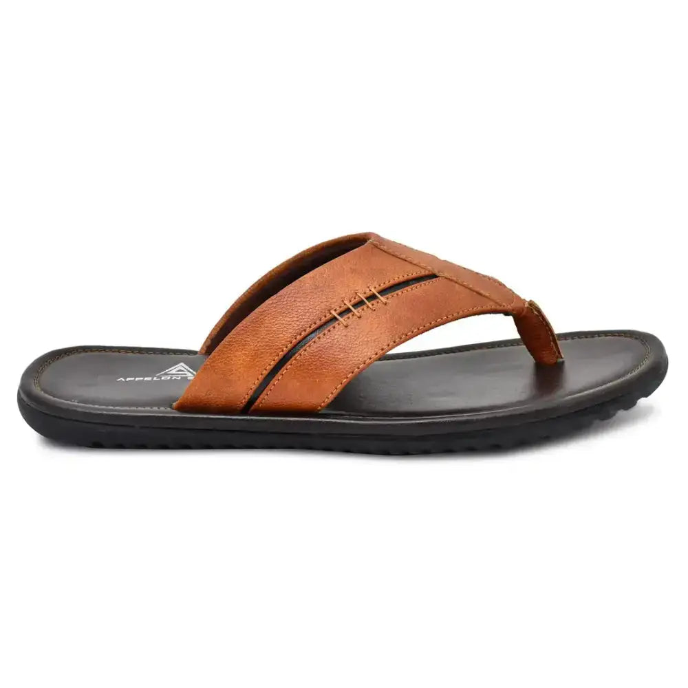 Appelon Shoes Mens Stylish daily wear slipper (Tan) 